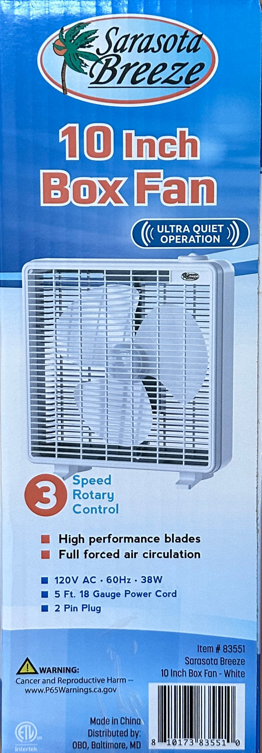 Sarasota Breeze 10" Box Fan