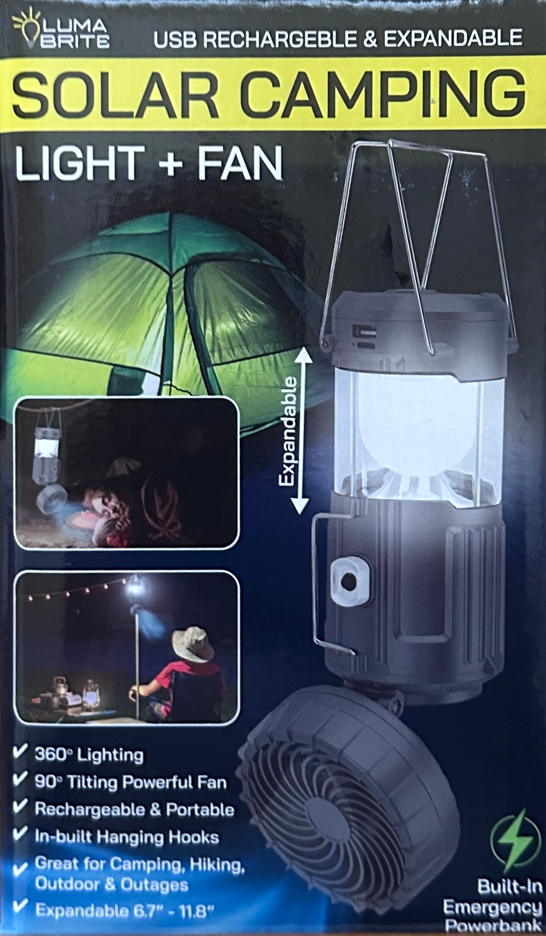 Solar Charged Camping Light and Fan