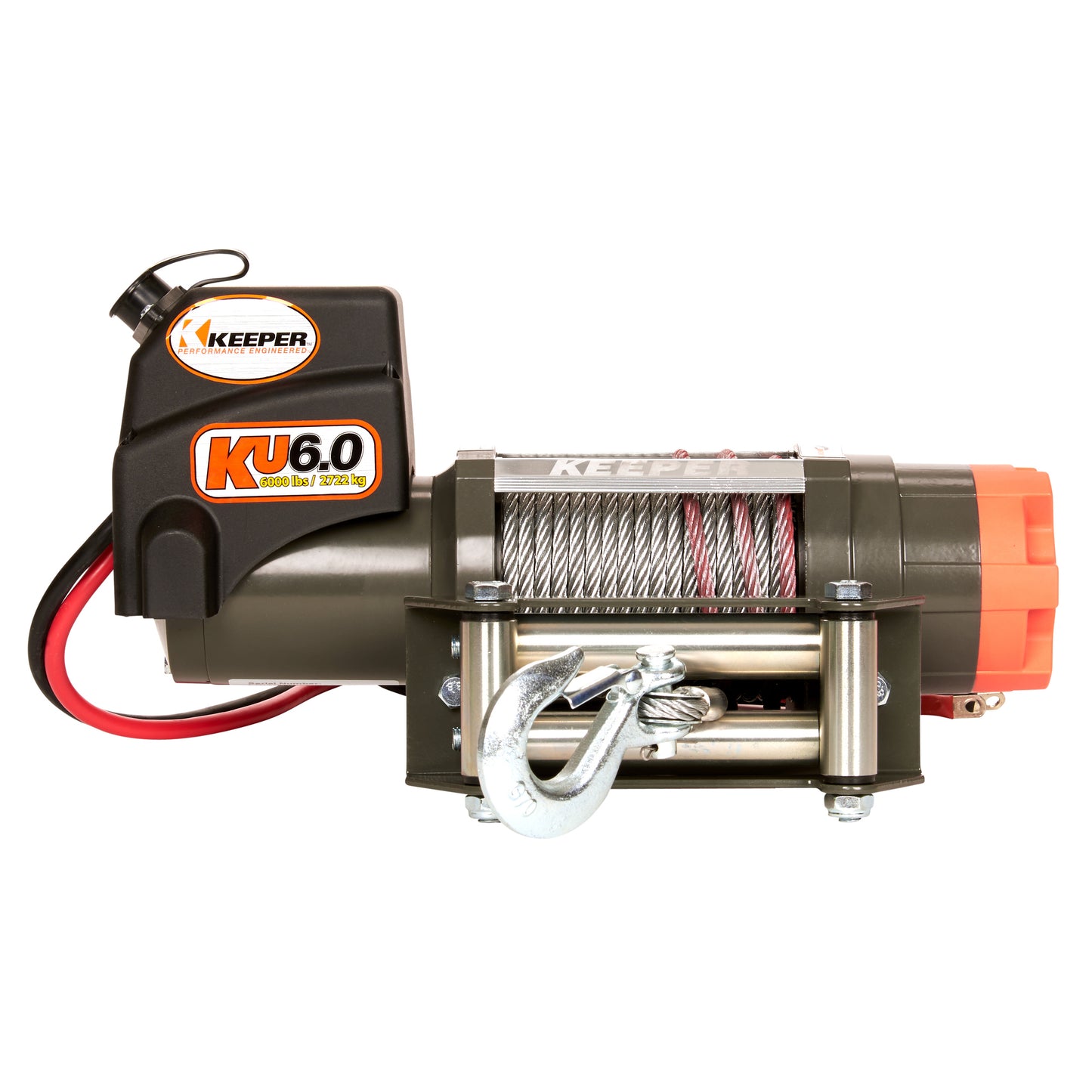 Keeper DC Powered Winch, Remote, 6000lb. Capacity, Volts 12