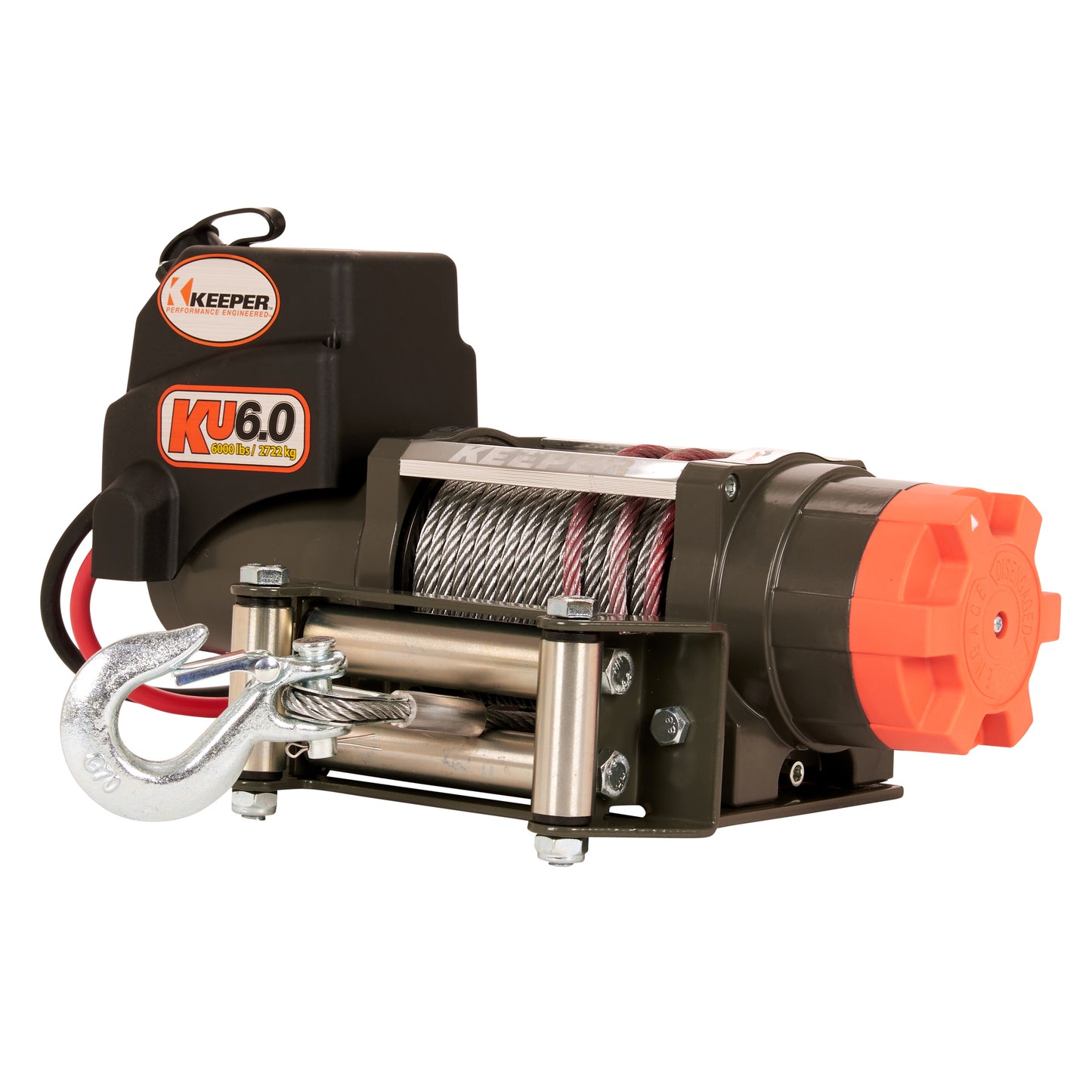 Keeper DC Powered Winch, Remote, 6000lb. Capacity, Volts 12