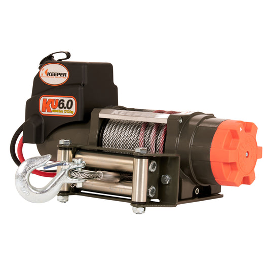 Keeper DC Powered Winch, Remote, 6000lb. Capacity, Volts 12