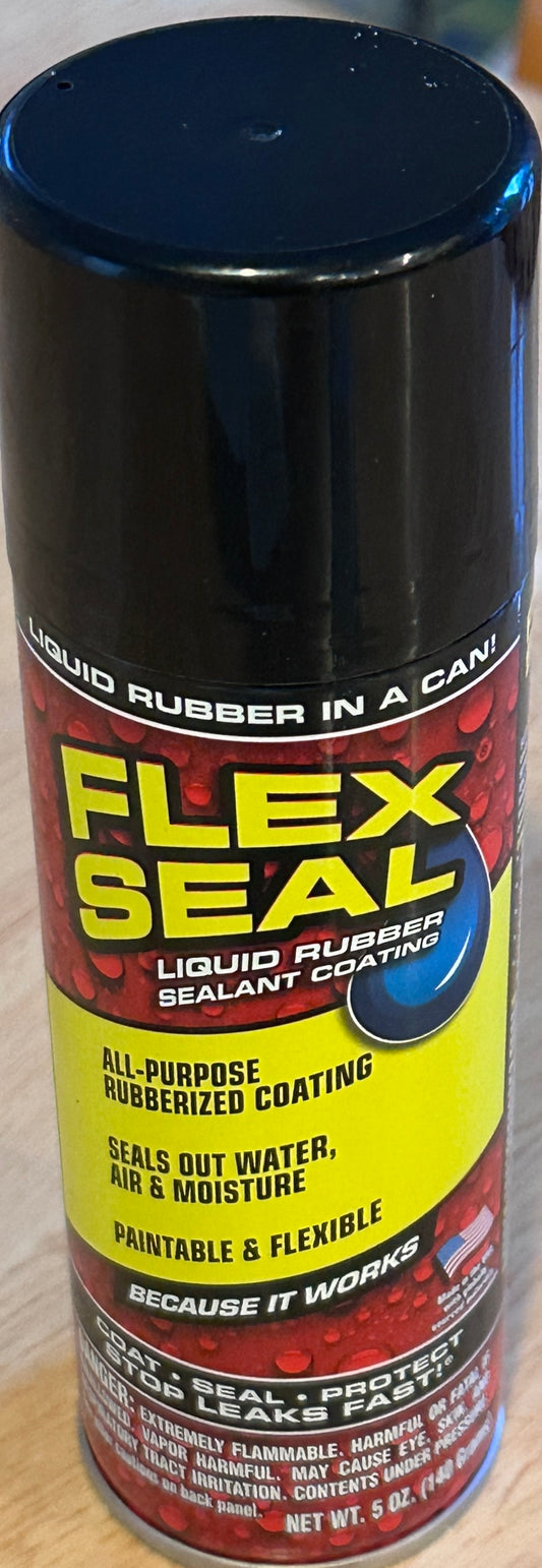 5 oz can of Black Flex Seal liquid rubber sealant spray.