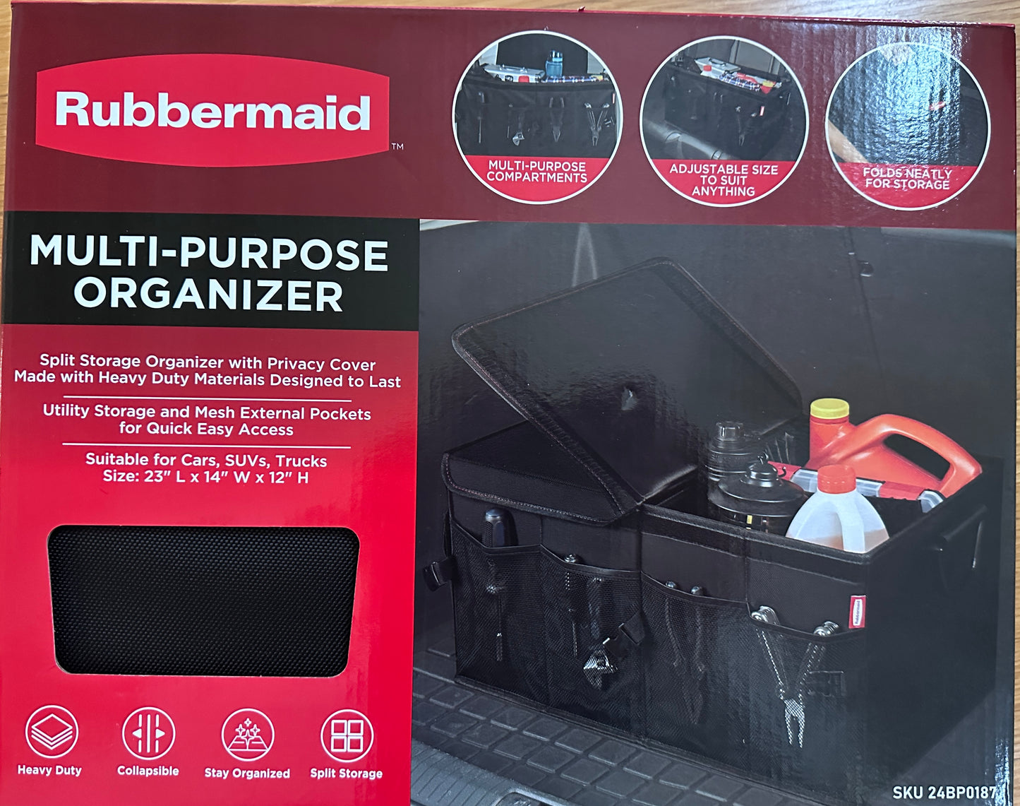 Rubbermaid Multi-Purpose Adjustable Size Organizer with Privacy Lid