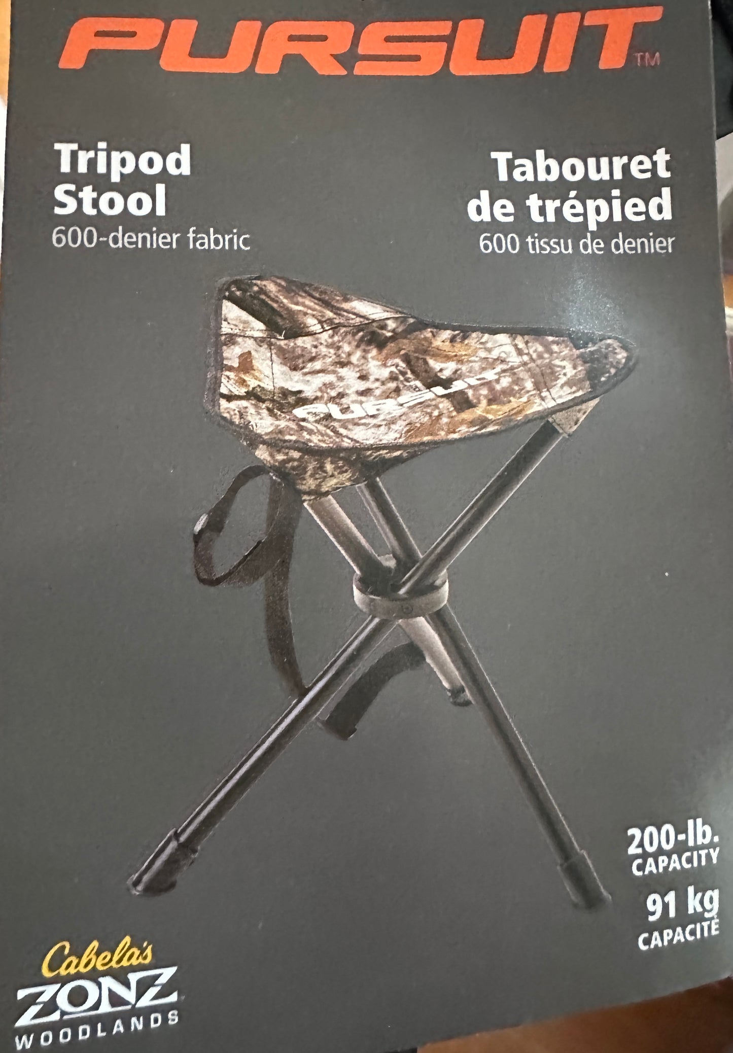 Folding Tripod Portable Outdoor Stool (Camo Pattern)