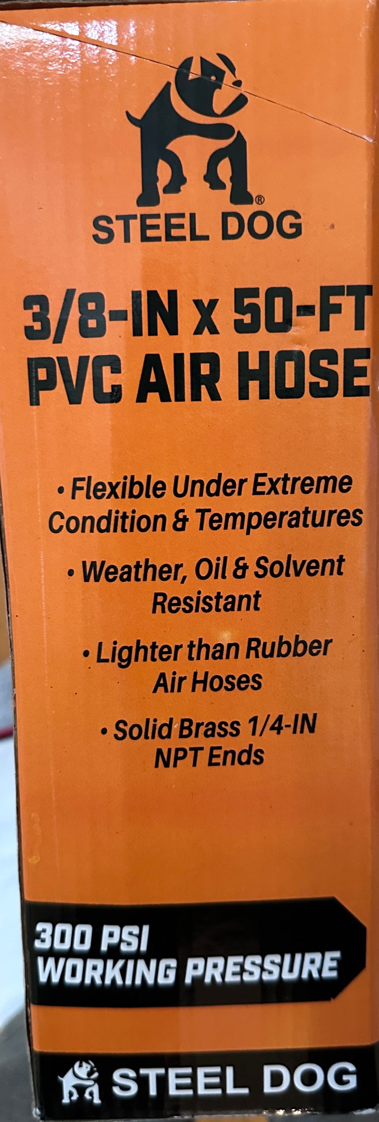 Steel Dog PVC air hose 3/8" Dia X 50 FT Length 300 PSI Working Pressure