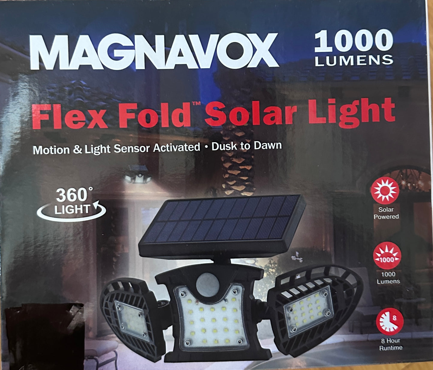 Magnavox Flex Fold Solar Light 1000 Lumens