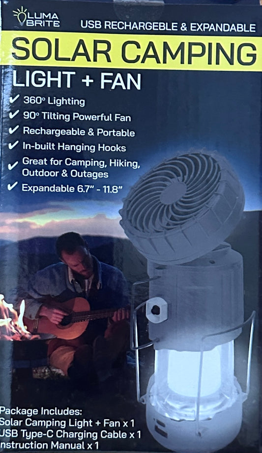 Solar Charged Camping Light and Fan