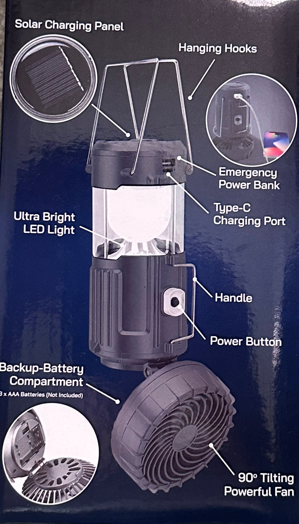 Solar Charged Camping Light and Fan