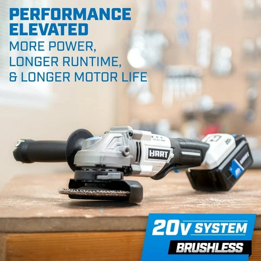 HART 20V Brushless 4-1/2” Cordless Angle Grinder /Cutoff Tool (HPAG25) TOOL ONLY