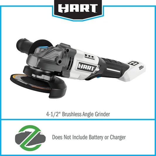 HART 20V Brushless 4-1/2” Cordless Angle Grinder /Cutoff Tool (HPAG25) TOOL ONLY