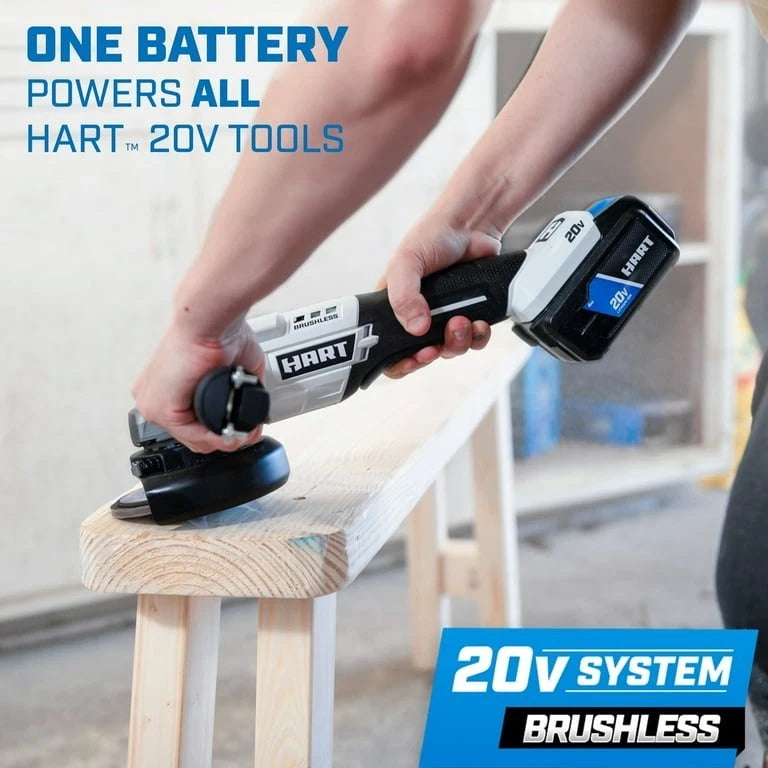 HART 20V Brushless 4-1/2” Cordless Angle Grinder /Cutoff Tool (HPAG25) TOOL ONLY