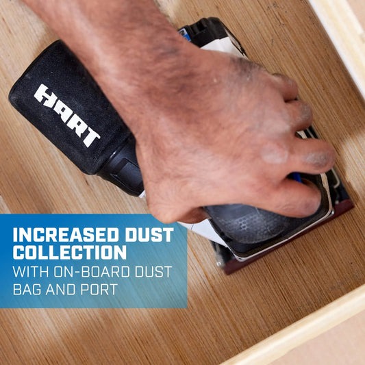 HART 20-Volt Cordless 1/4 Sheet Sander and Dust Bag (Battery Not Included)
